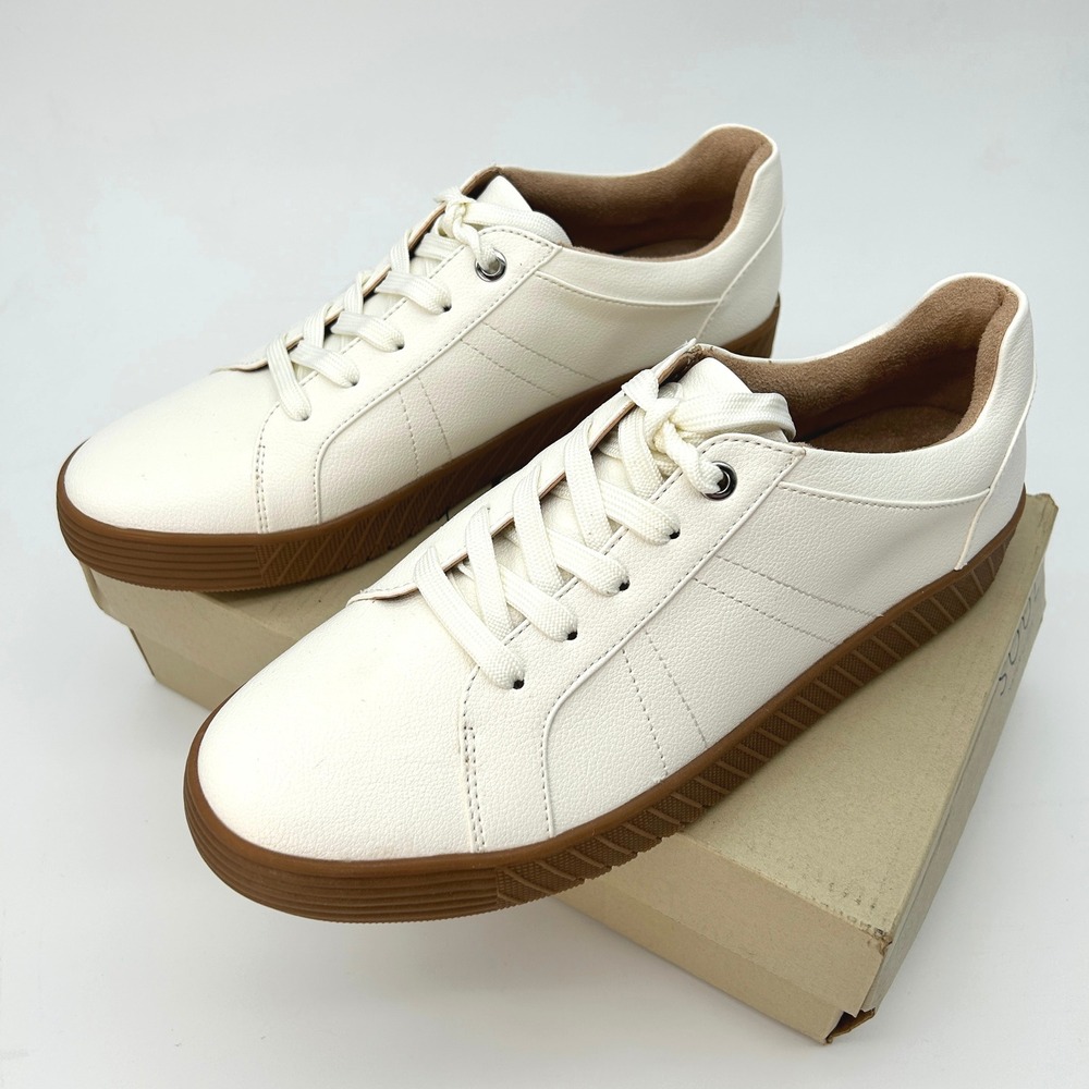 Womens Sneakers SOUL Naturalizer Neela Size 8.5 Wide White Faux Leather NEW - Picture 5 of 7